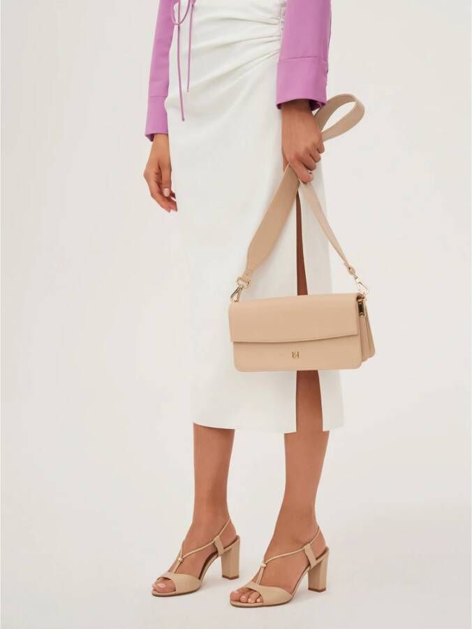 Kazar Beige leren sandalen met een metalen stopper Beige Dames