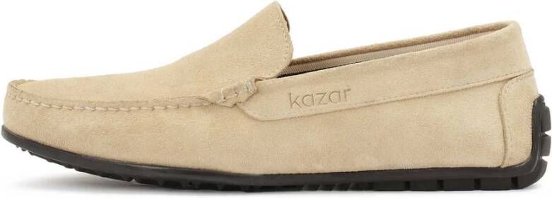 Kazar Beige mocassins met zwarte zool