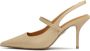 Kazar Beige pumps met open vierkante hak - Thumbnail 2