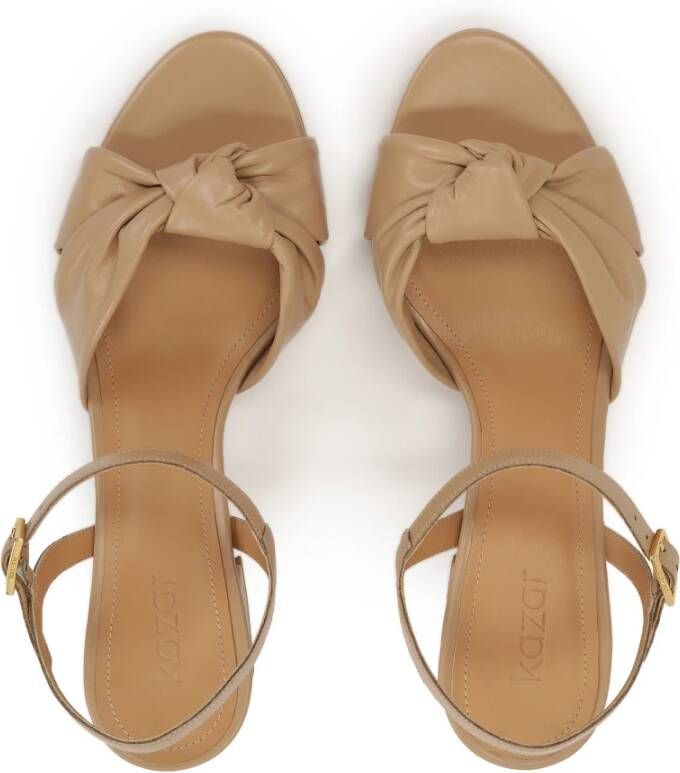 Kazar Beige sandalen met geknoopte band