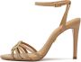 Kazar Beige sandalen met metalen monogram - Thumbnail 2