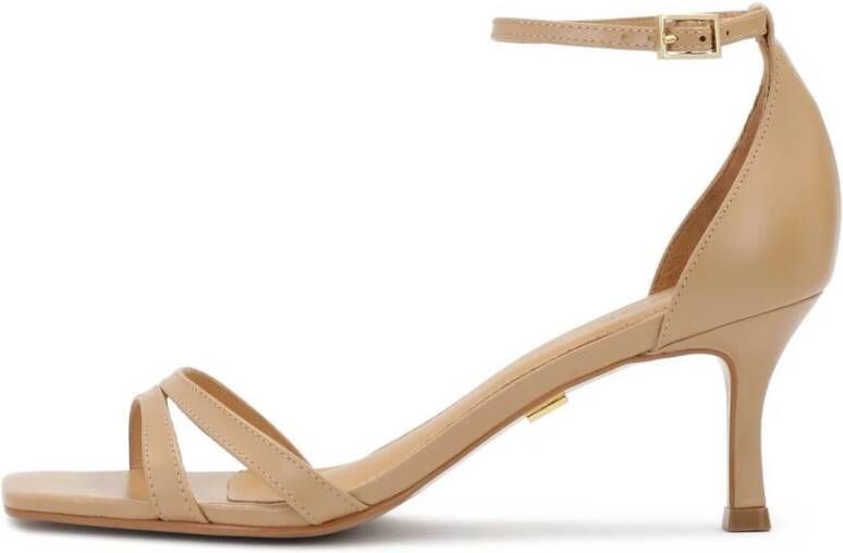 Kazar Beige Sandalen met Twee Dunne Bandjes