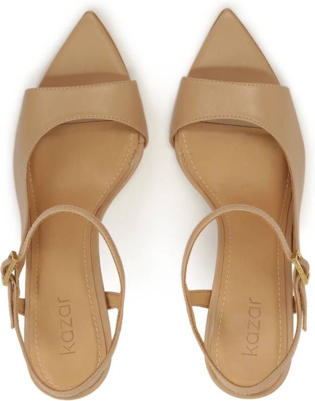Kazar Beige sandalen met uitgesneden bovenkant