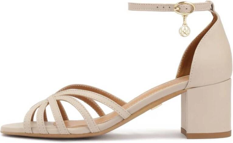 Kazar Beige sandalen met volledige hak op een paal