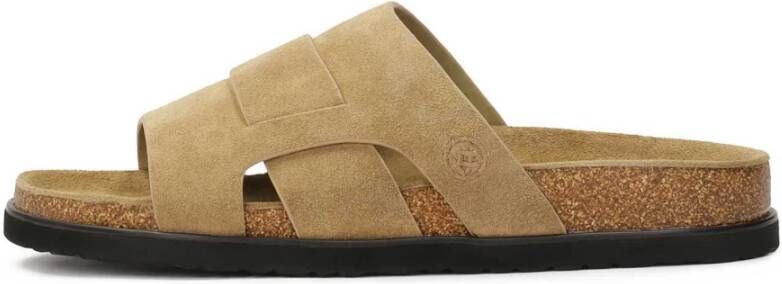 Kazar Beige suède teenslippers
