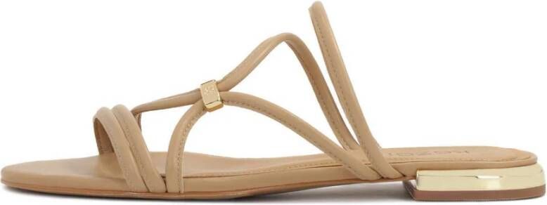Kazar Beige teenslippers met hielband