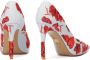 Kazar Blauwe denim pumps met rode bloemen Multicolor Dames - Thumbnail 6