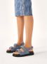 Kazar Blauwe denim stoffen sandalen met klittenbandsluiting Blue Dames - Thumbnail 3