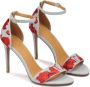 Kazar Blauwe sandalen met rode bloemen Multicolor Dames - Thumbnail 2
