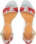 Kazar Blauwe sandalen met rode bloemen Multicolor Dames - Thumbnail 4