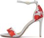 Kazar Blauwe sandalen met rode bloemen Multicolor Dames - Thumbnail 5