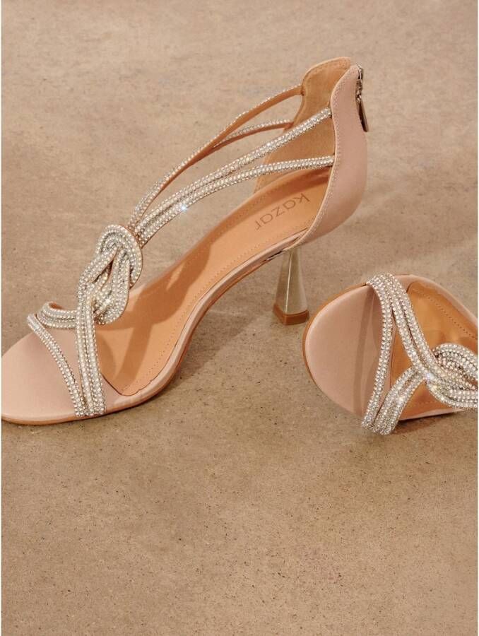 Kazar Bruidssandalen versierd met zirkonen Beige Dames