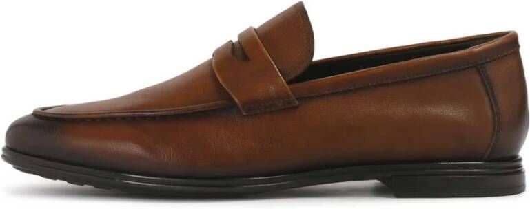 Kazar Bruin geschaduwd leren loafers