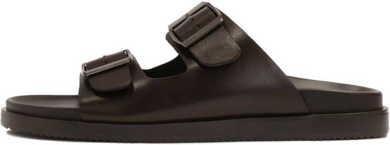 Kazar Bruin leren teenslippers
