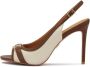 Kazar Bruine en beige leren en stoffen sandalen - Thumbnail 2