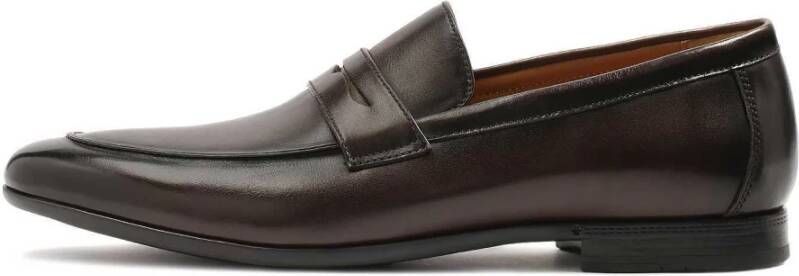 Kazar Bruine gladleren penny loafers