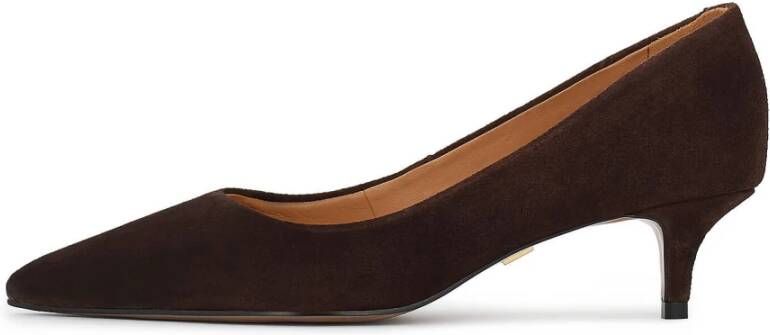 Kazar Bruine lage suède pumps