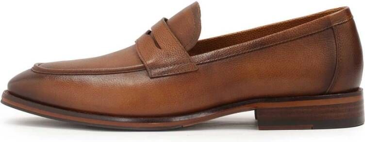 Kazar Bruine leren loafers