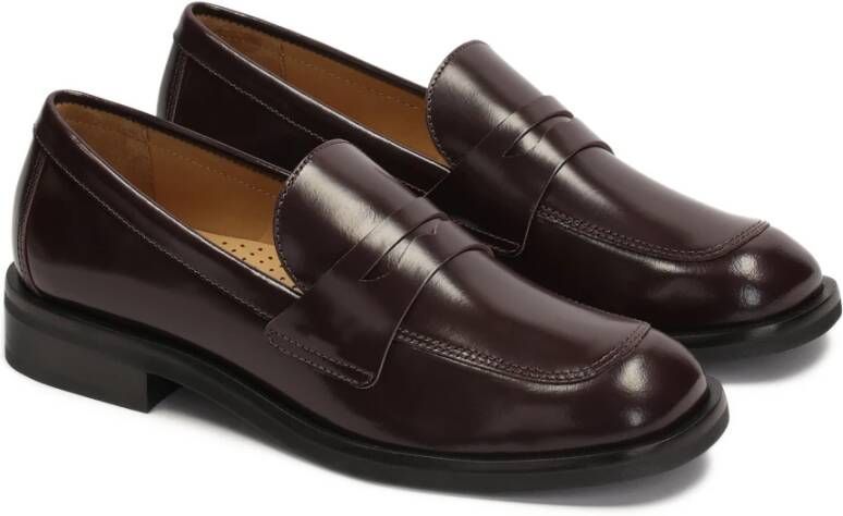 Kazar Bruine leren loafers voor vrouwen Brown Dames
