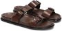 Kazar Bruine leren slippers met twee verstelbare banden Brown Heren - Thumbnail 3