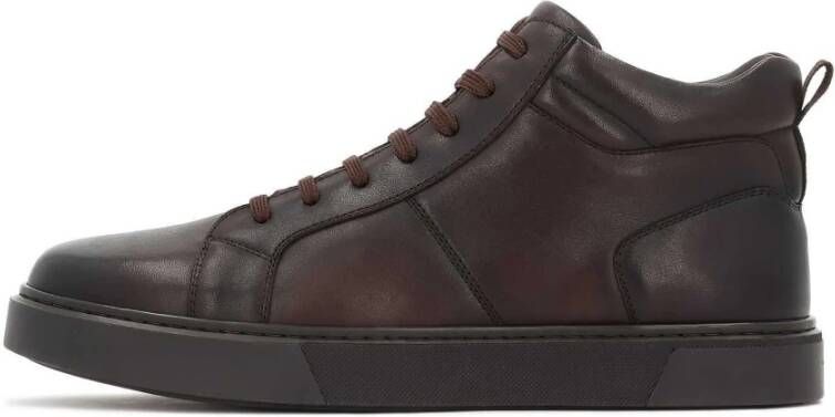 Kazar Bruine leren sneakers met hoge schacht