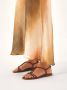 Kazar Bruine platte sandalen van volnerf leer Brown Dames - Thumbnail 4