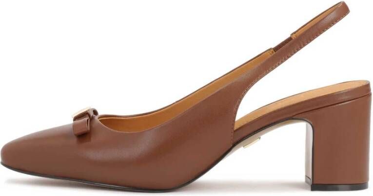Kazar Bruine pumps met open hiel
