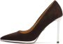 Kazar Bruine pumps met zilveren hak - Thumbnail 2