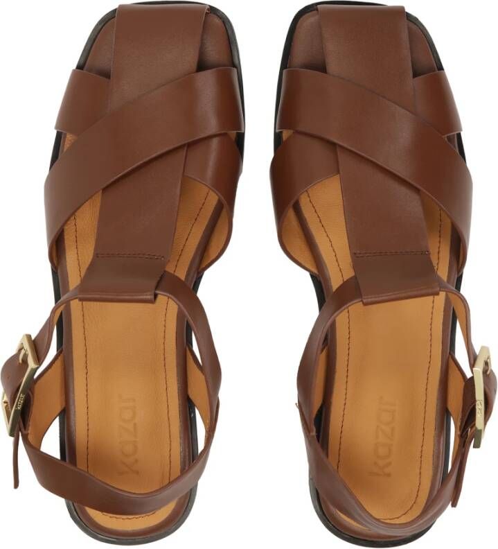 Kazar Bruine sandalen met een bandje aan de voorkant