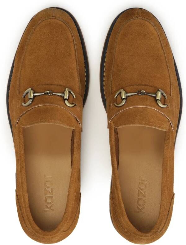 Kazar Bruine suède loafers