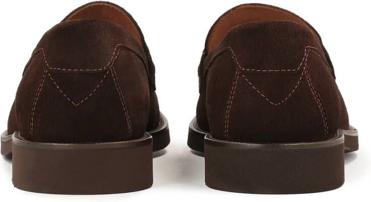 Kazar Bruine Suède Loafers met Blauwe Accenten Brown Heren