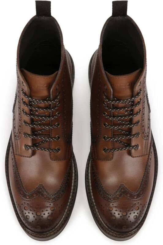 Kazar Bruine veterschoenen met brogue decoratie Brown Heren