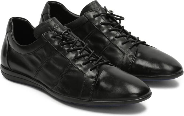 Kazar Casual herenschoenen met gekreukeld bovenwerk Black Heren