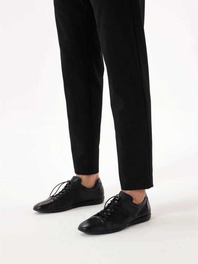 Kazar Casual herenschoenen met gekreukeld bovenwerk Black Heren