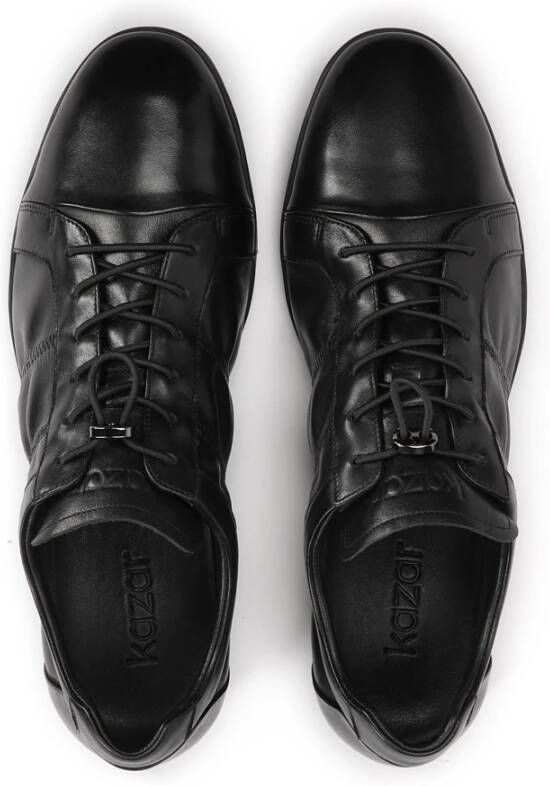 Kazar Casual herenschoenen met gekreukeld bovenwerk Black Heren