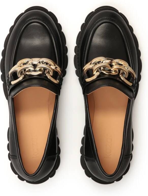 Kazar Casual platte schoenen op een chunky zool met een metalen decoratie Black Dames
