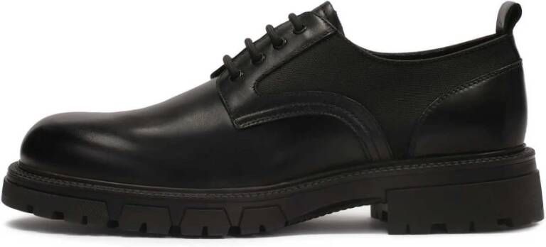 Kazar Casual zwarte halfschoenen gemaakt van gecombineerde materialen Black Heren