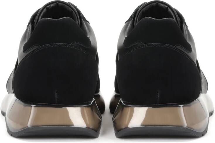 Kazar Comfortabele sneakers van graanleer en suède voor heren Black Heren