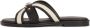 Kazar Comfortabele teenslippers van leer en stof op een platte zool - Thumbnail 2