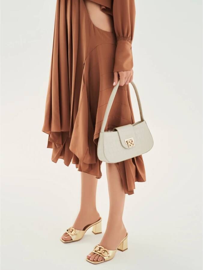 Kazar Dames elegante gouden muiltjes op een comfortabele hak Yellow Dames