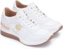 Kazar Dames witte leren sneakers op een verhoogde zool. White Dames - Thumbnail 2