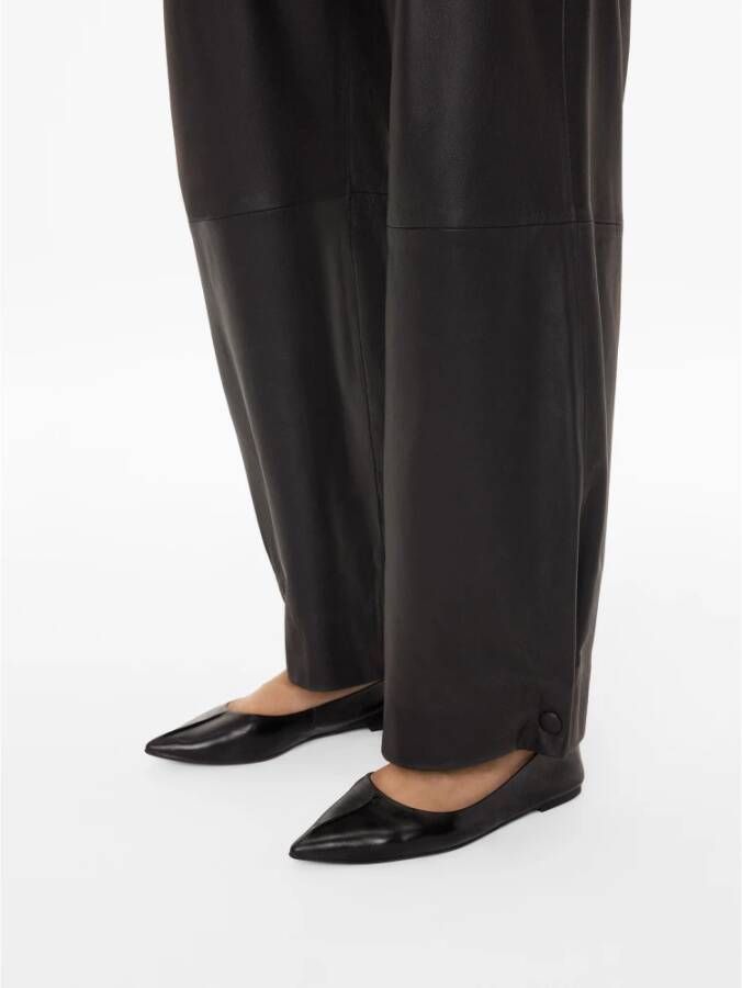 Kazar Dames zwarte leren ballerina's Black Dames