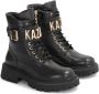 Kazar Damesleren laarzen versierd met metalen letters Black Dames - Thumbnail 3