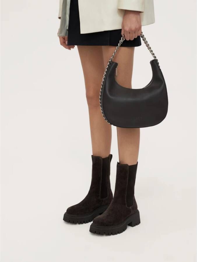 Kazar Donkerbruine Chelsea Booties met Hoge Schacht Brown Dames