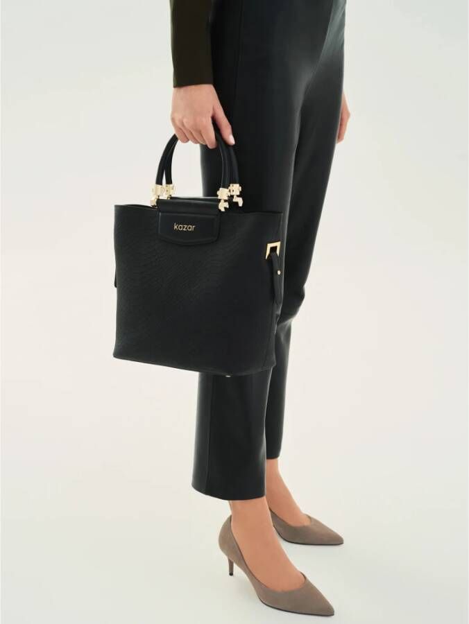 Kazar Donkerbruine pumps op een comfortabele lage hak Beige Dames