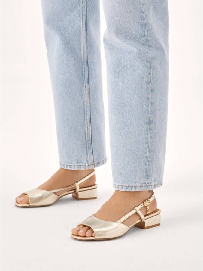 Kazar Elegante gouden sandalen met hielband Yellow Dames