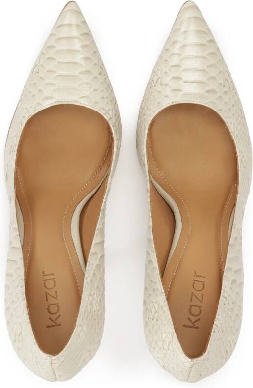 Kazar Elegante pumps met reliëfpatroon White Dames