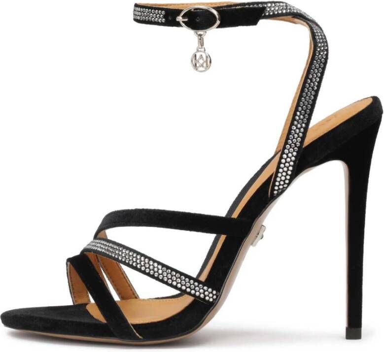 Kazar Elegante sandalen met kristallen op een hoge stilettohak Black Dames