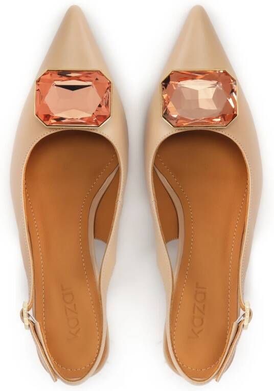 Kazar Elegante slingback pumps versierd met sieradenapplicatie