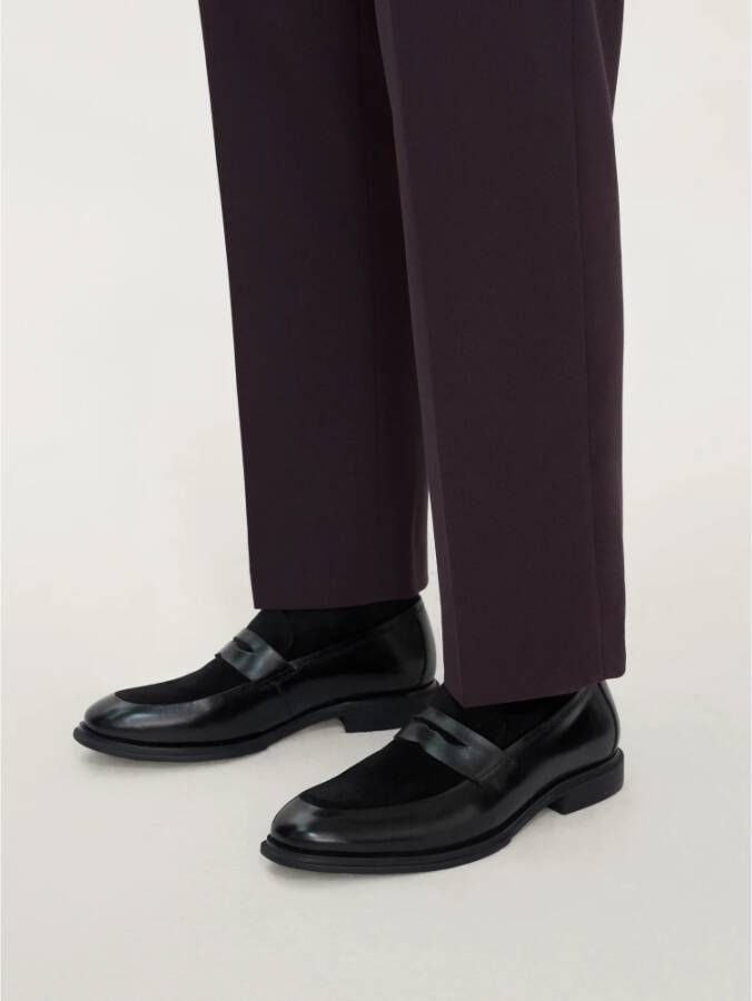 Kazar Elegante Zwarte Leren Loafers Black Heren